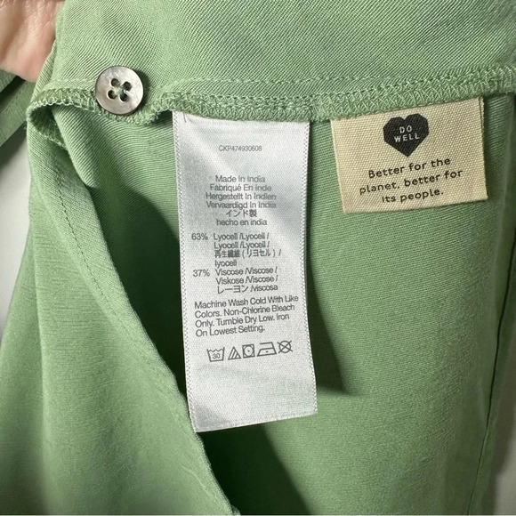 Madewell Gatehouse Green Leedra Button-Front Midi Dress Size 10 - Picture 11 of 15